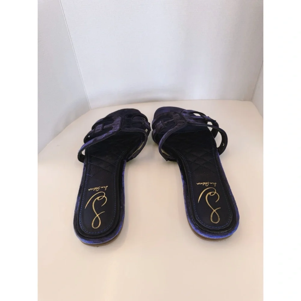 NWOT Sam Edelman Bay Honore Velvet Sandals in Dark Winter Violet, Size 8 - Picture 6 of 9